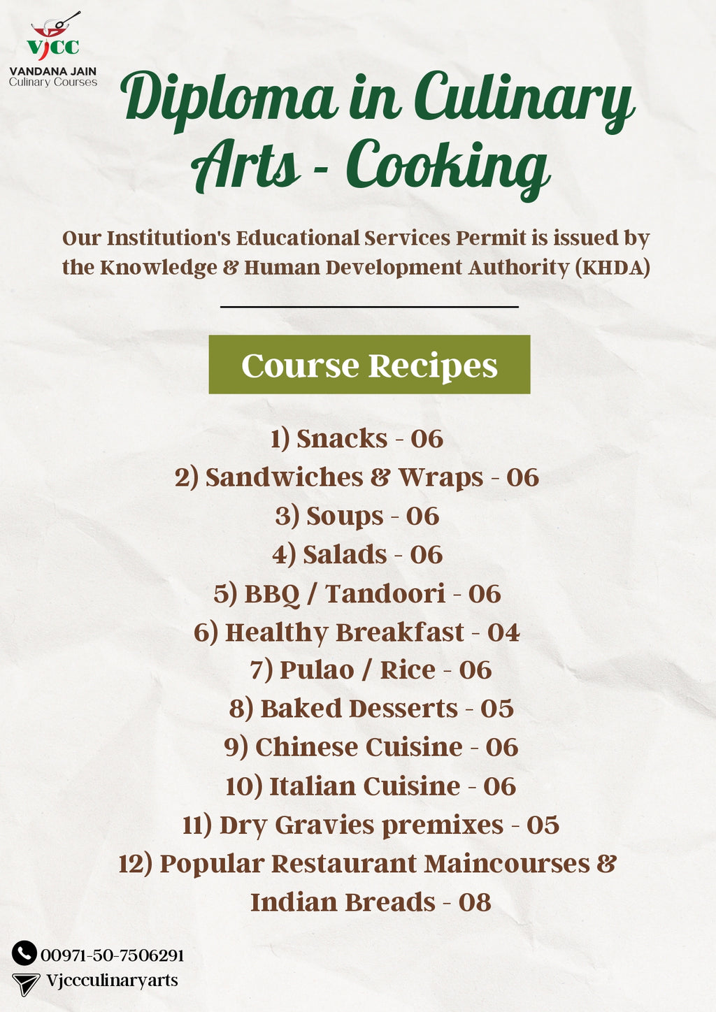 12 Day Cooking Diploma Course