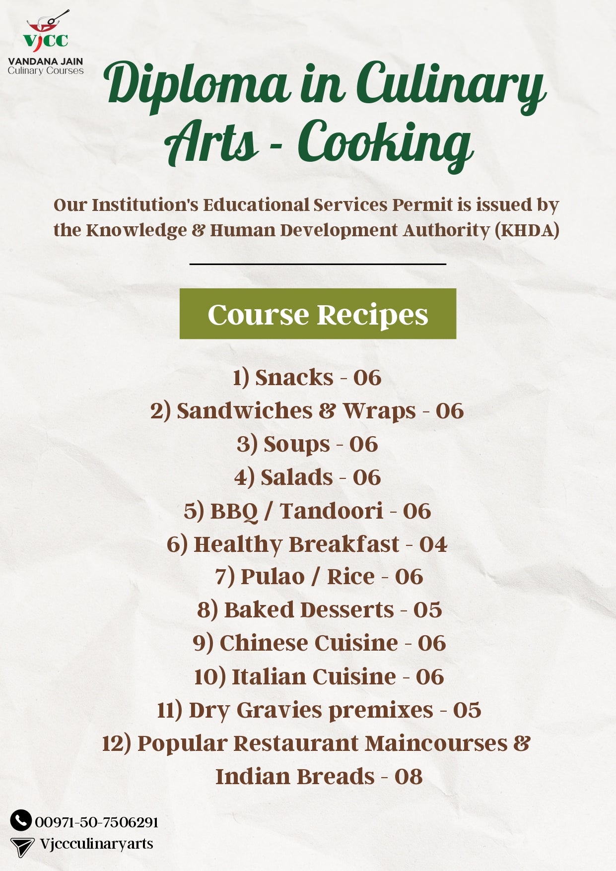 12 Day Cooking Diploma Course