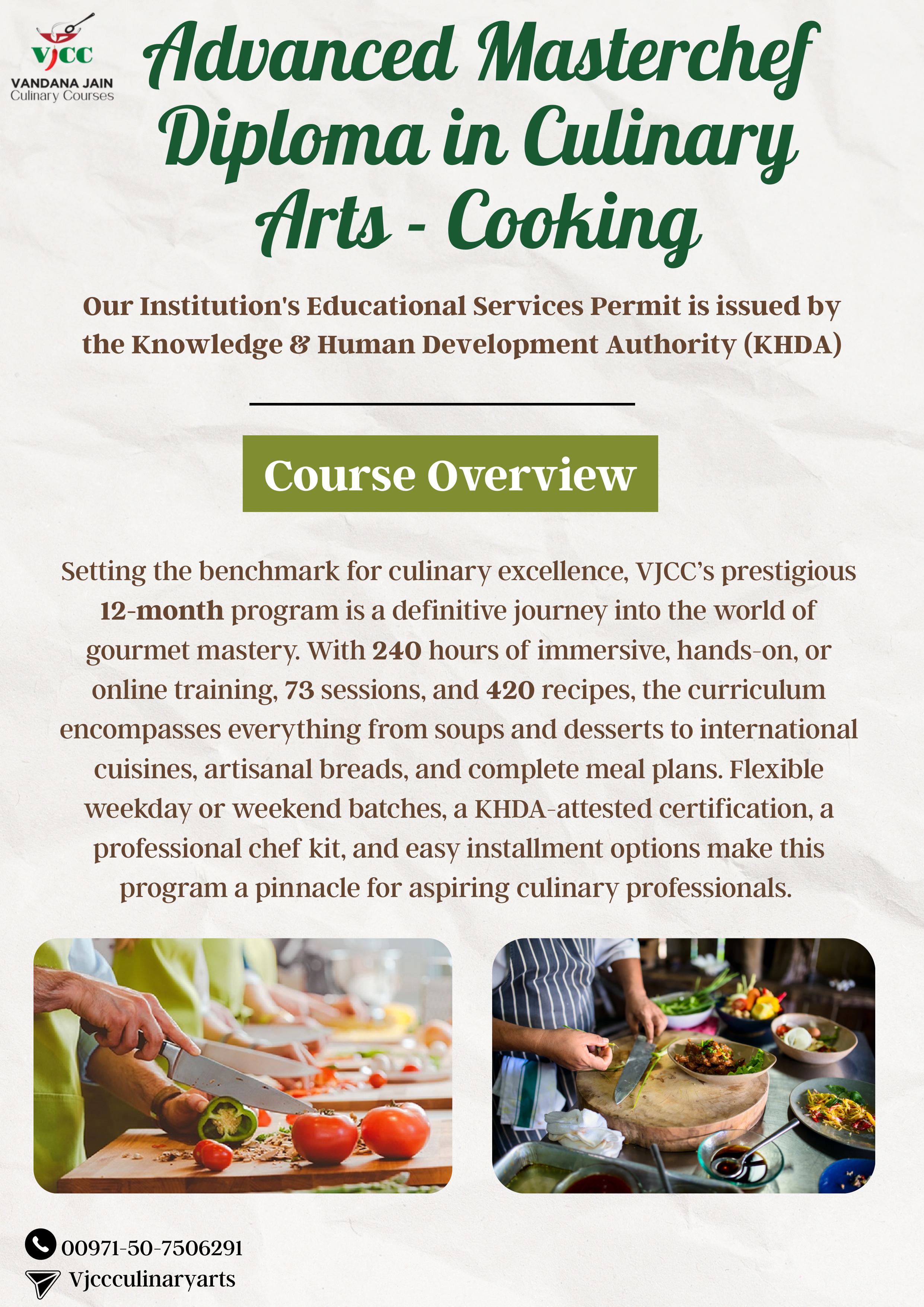 Advanced MasterChef in Culinary Arts - Cooking (12 months)