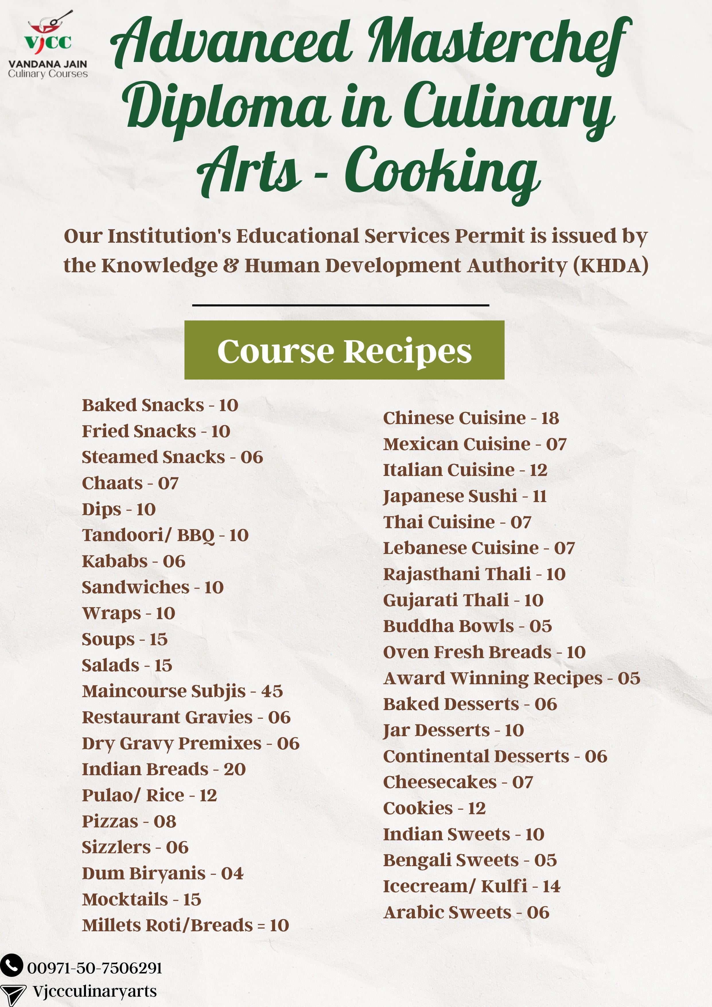 Advanced MasterChef in Culinary Arts - Cooking (12 months)