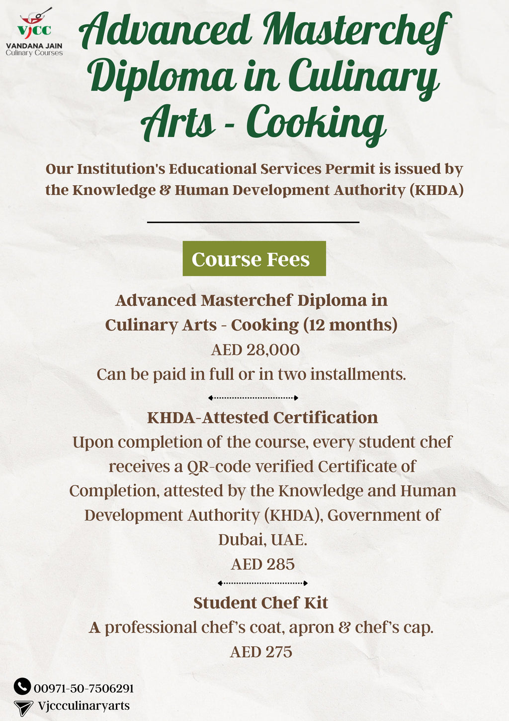 Advanced MasterChef in Culinary Arts - Cooking (12 months)