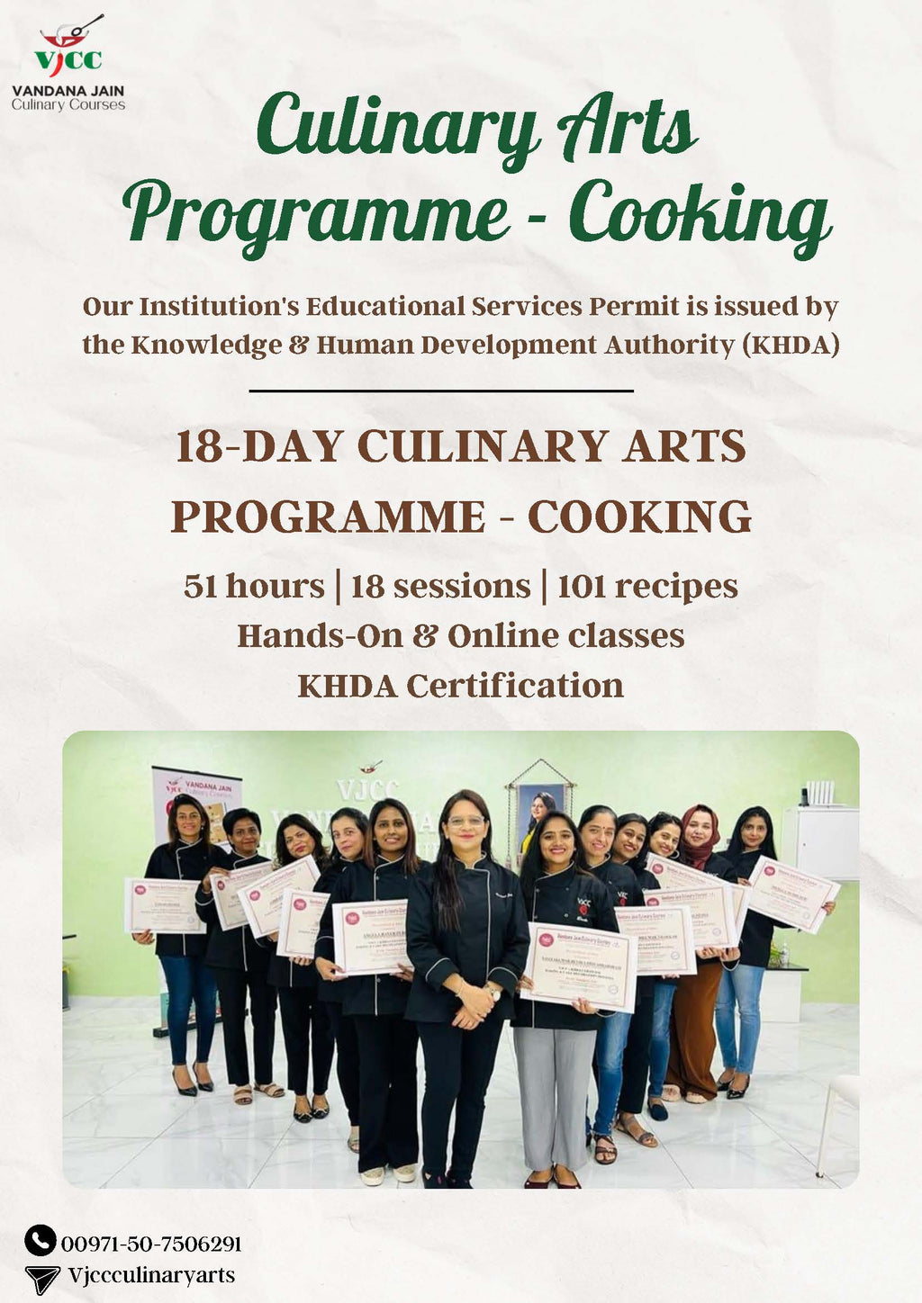 18 Day Culinary Arts Programme-Cooking Course