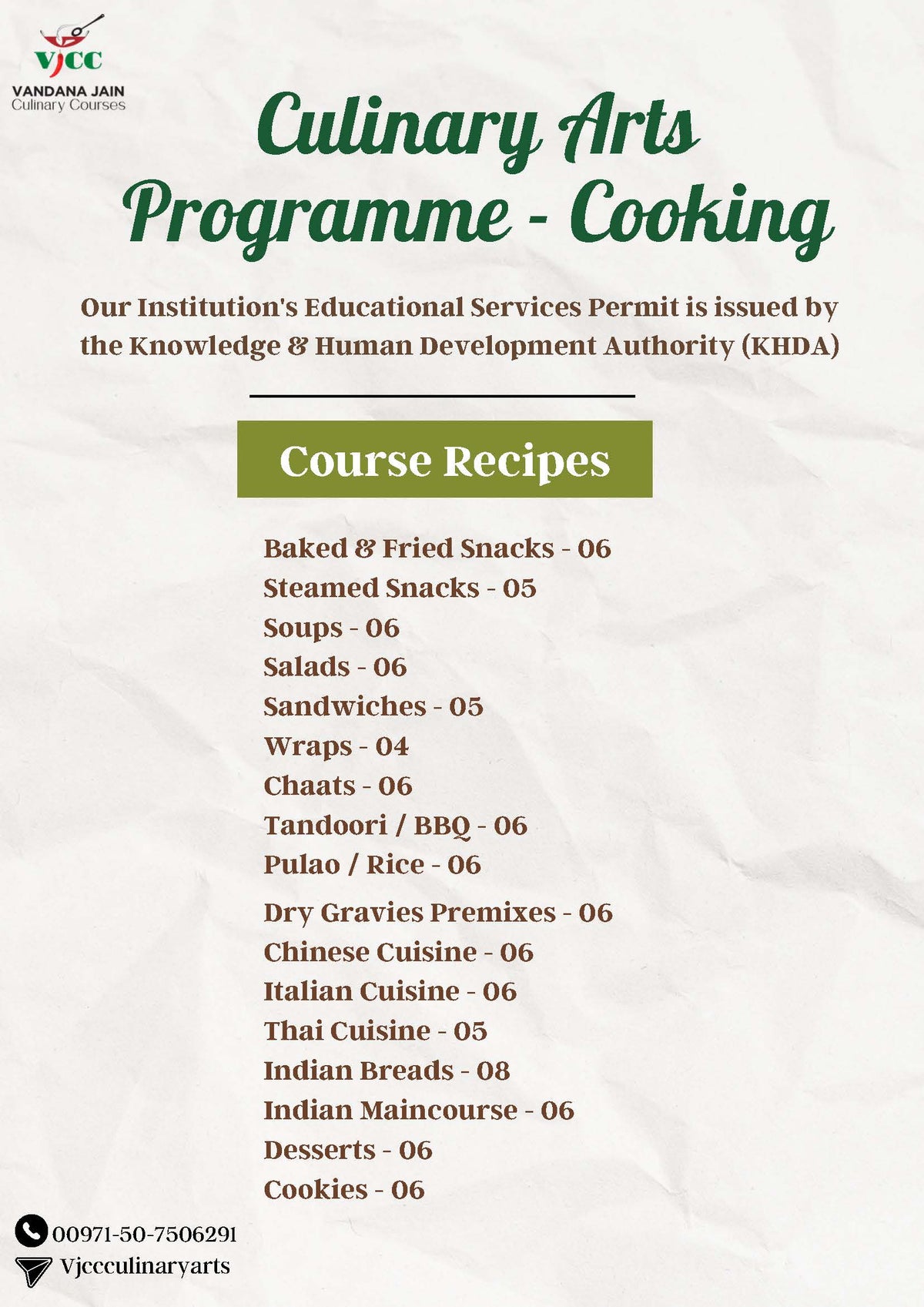 18 Day Culinary Arts Programme-Cooking Course