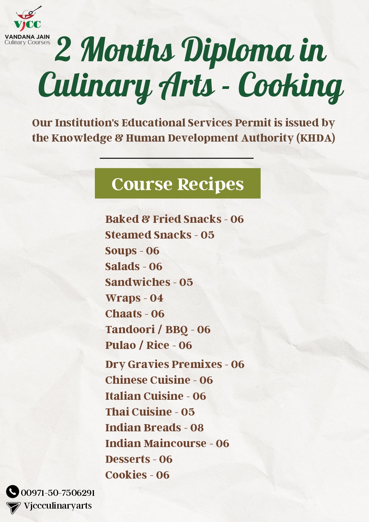Diploma in Culinary Arts - Cooking (2 months)