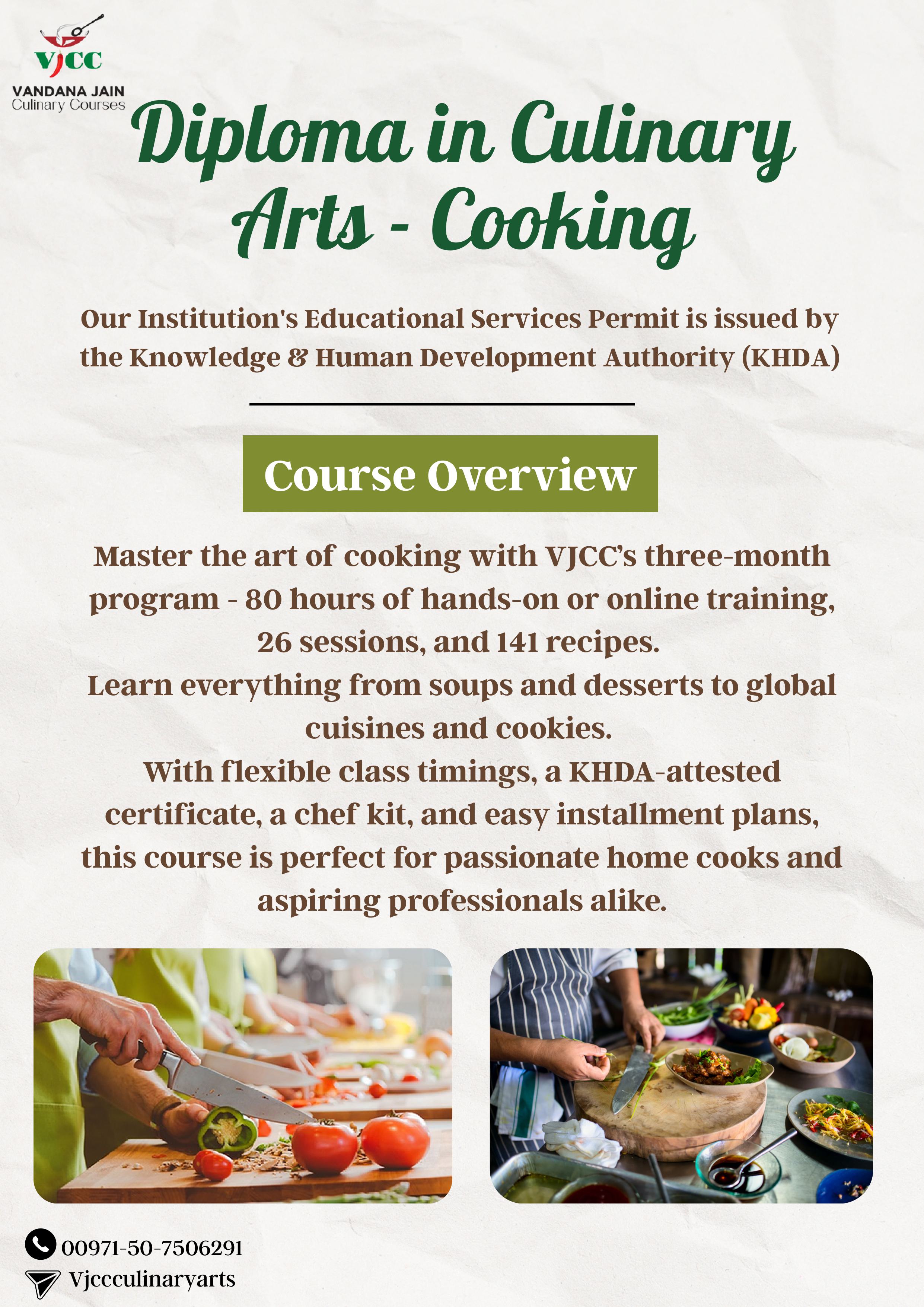 Diploma in Culinary Arts - Cooking (3 months)