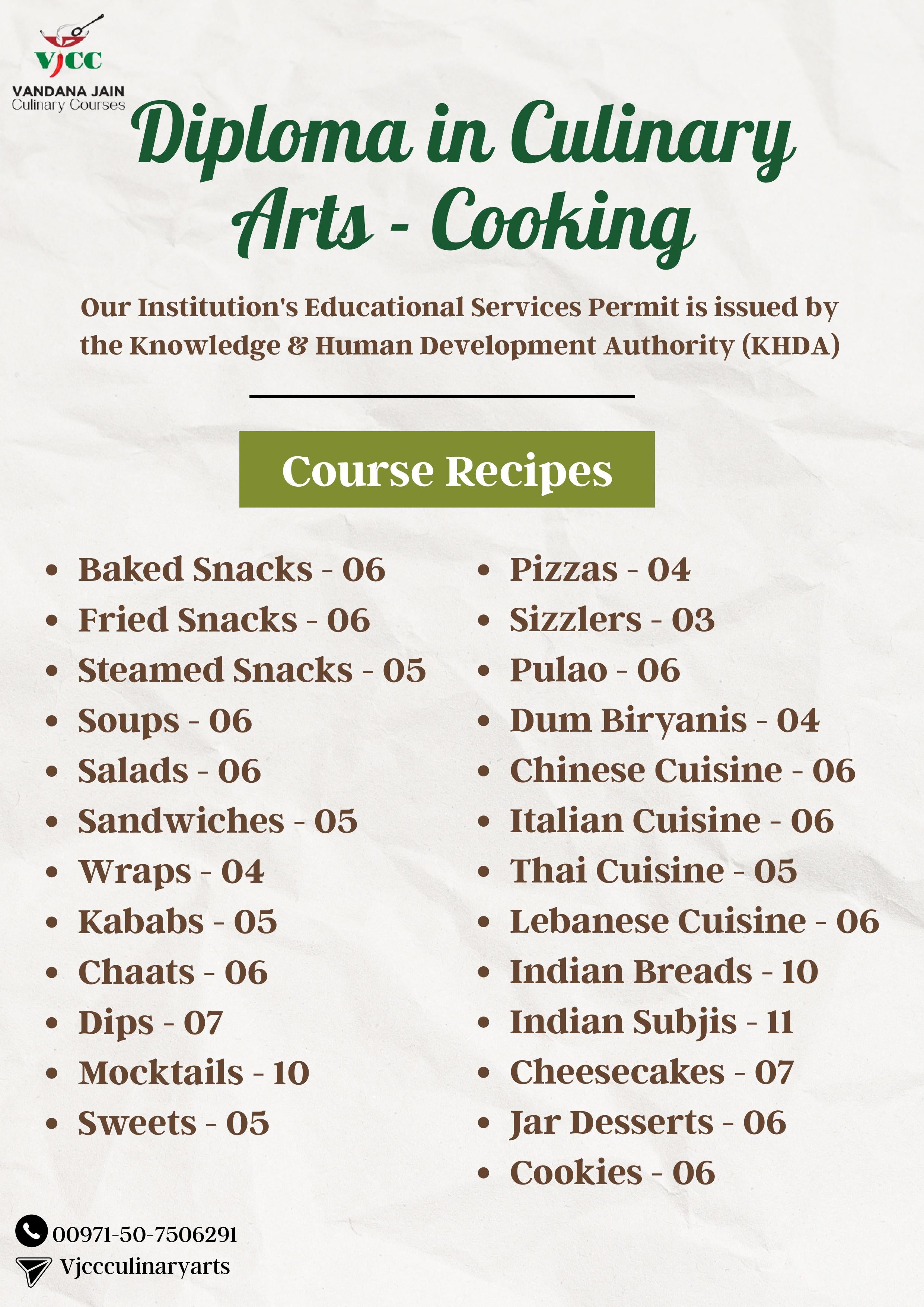 Diploma in Culinary Arts - Cooking (3 months)
