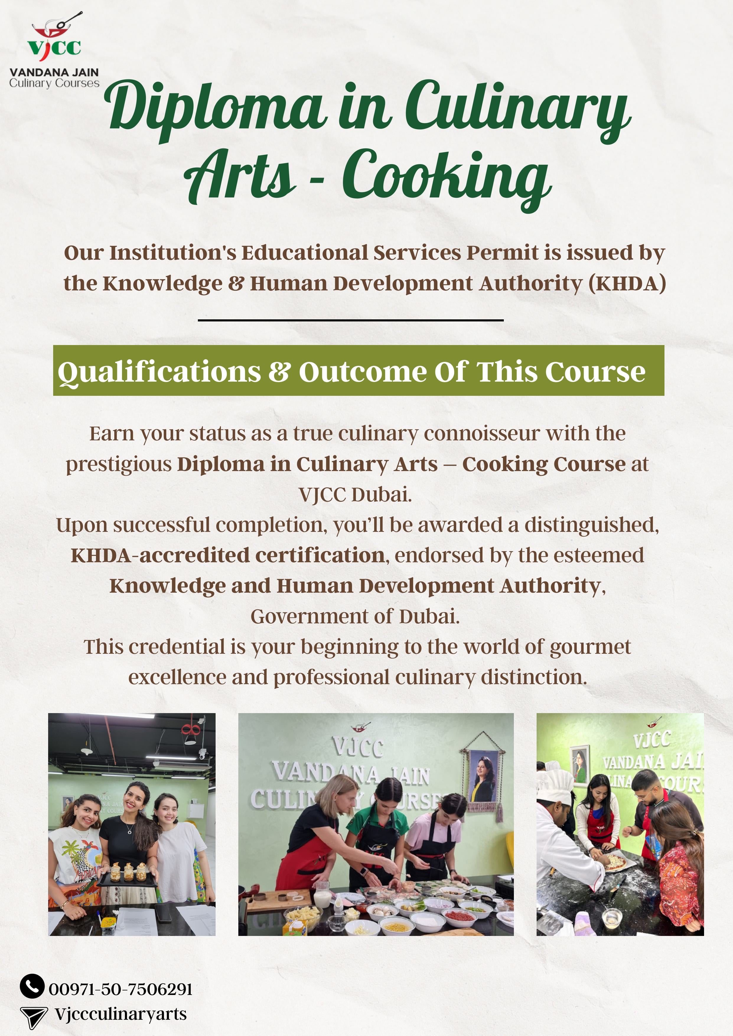Diploma in Culinary Arts - Cooking (3 months)