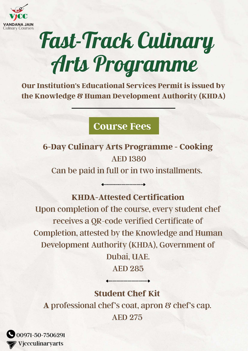 6-Day Culinary Arts Programme- Cooking