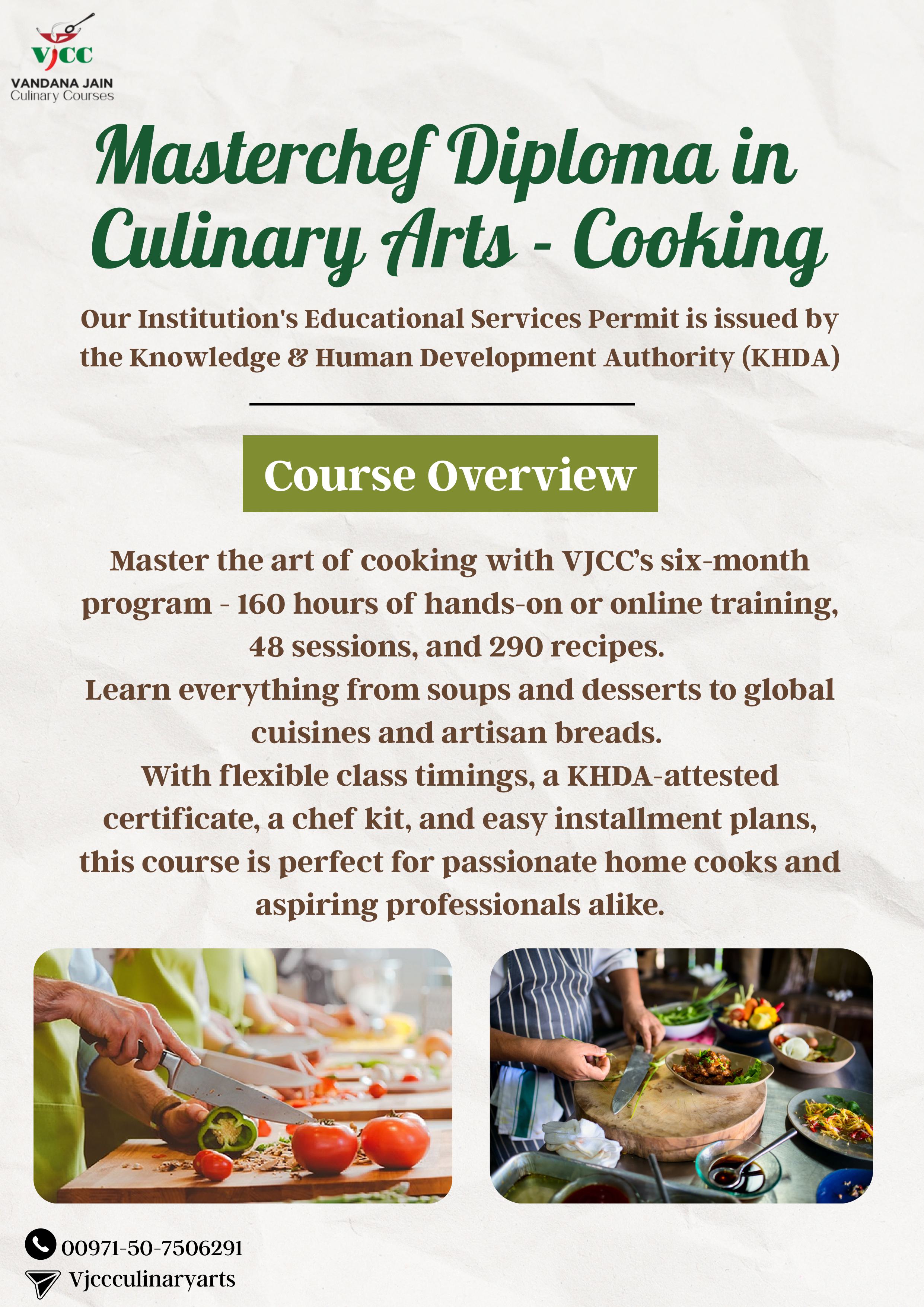 Masterchef Diploma in Culinary Arts - Cooking (6 months)