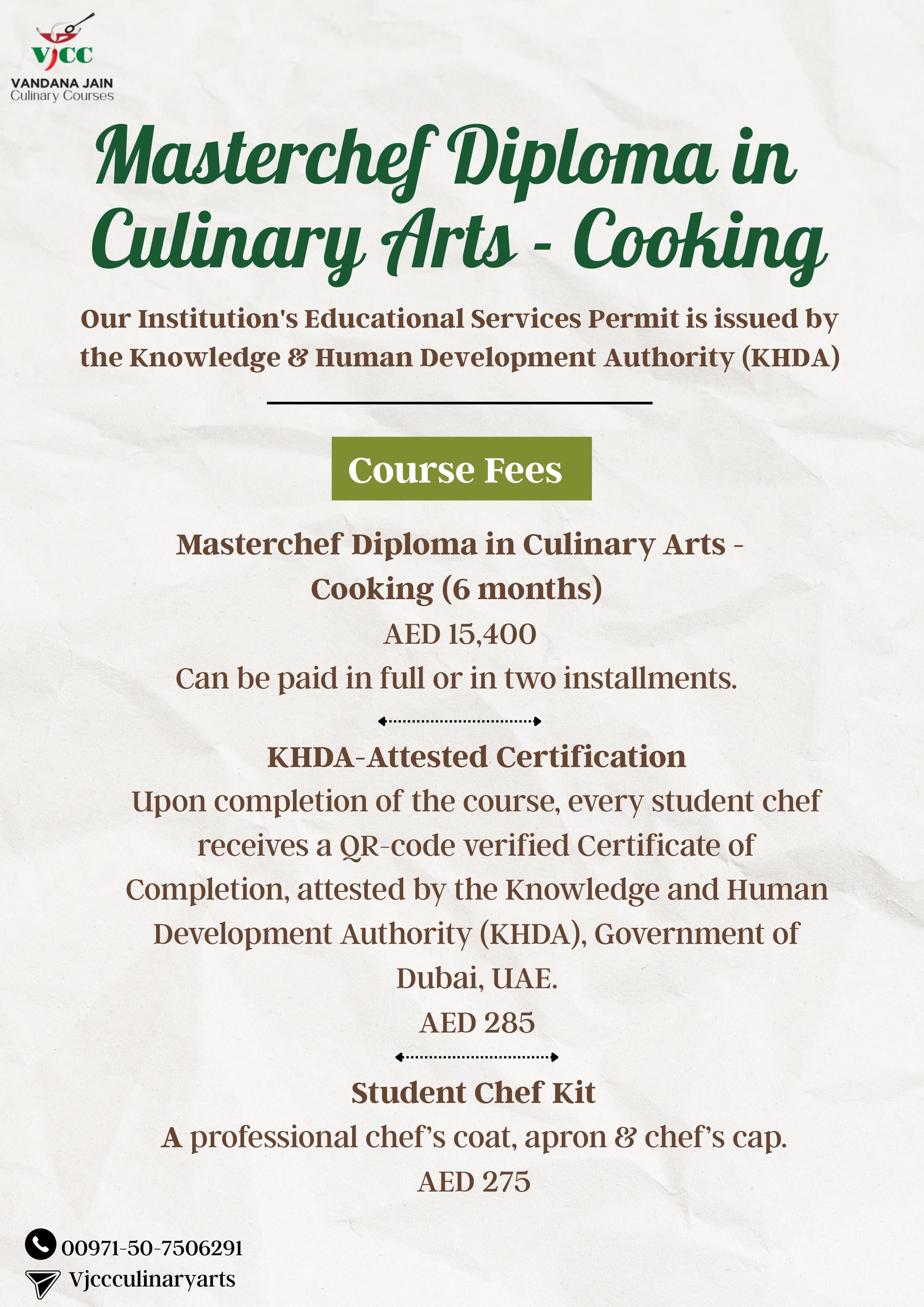 Masterchef Diploma in Culinary Arts - Cooking (6 months)