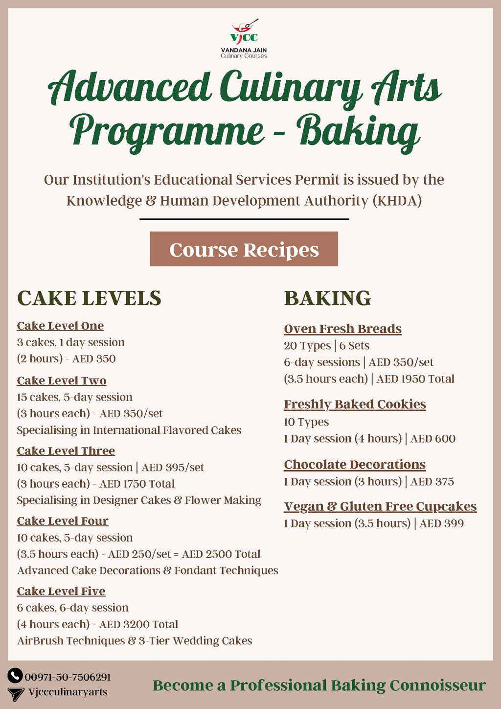 Advanced Culinary Arts Programme – Baking (41-Day)