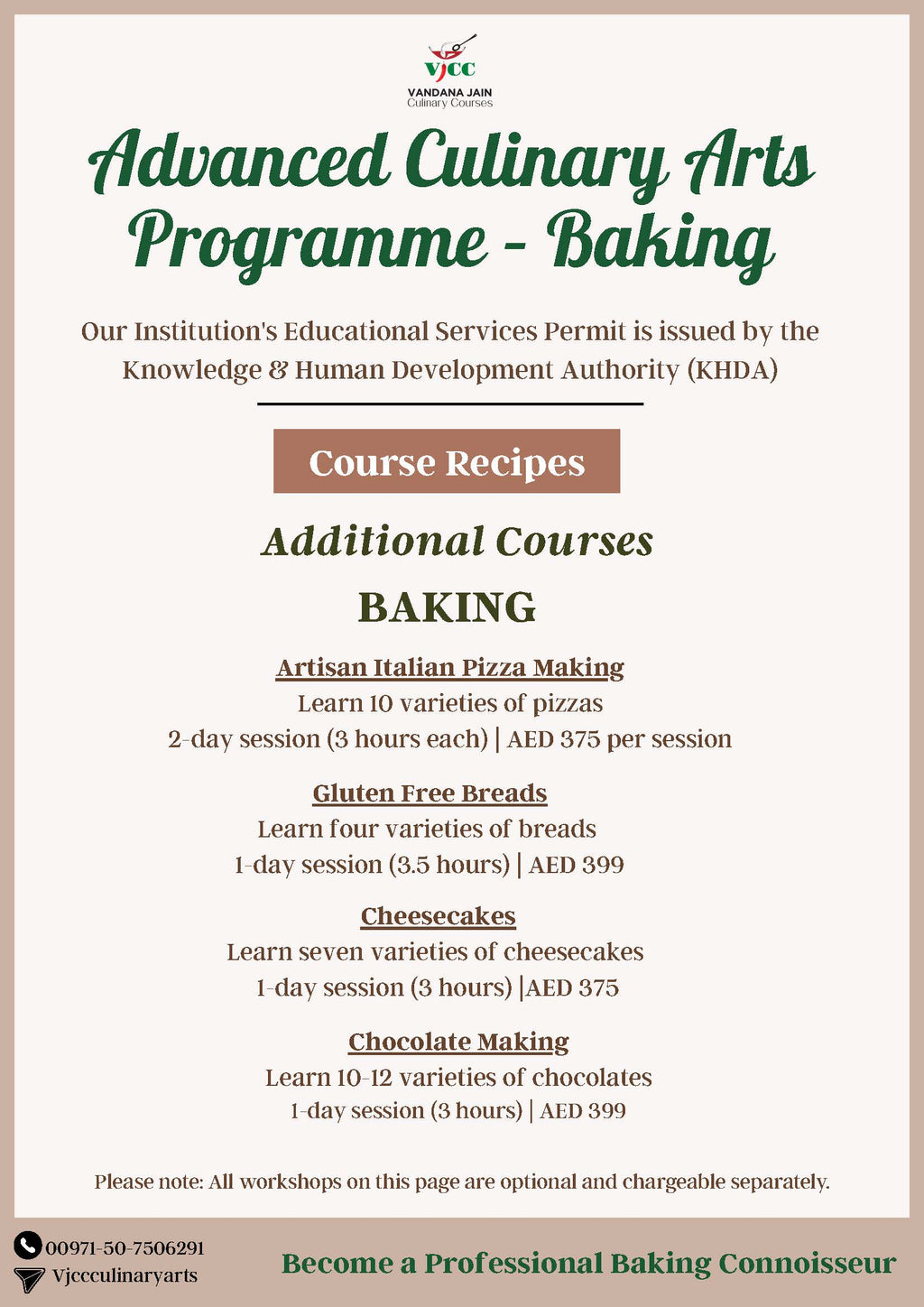Advanced Culinary Arts Programme – Baking (41-Day)