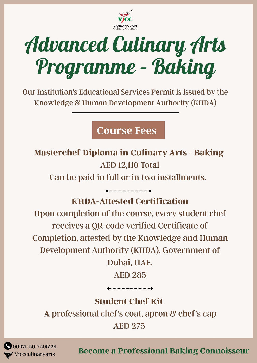 Advanced Culinary Arts Programme – Baking (41-Day)
