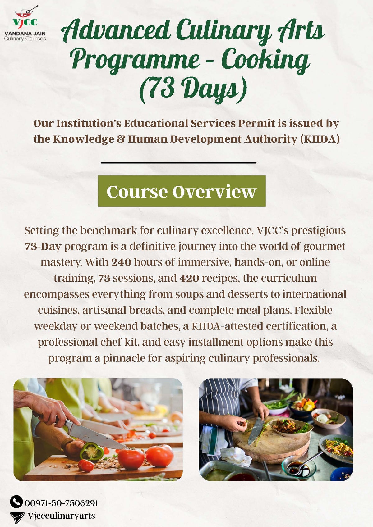 73 Day Advanced Culinary Arts Progamme-Cooking