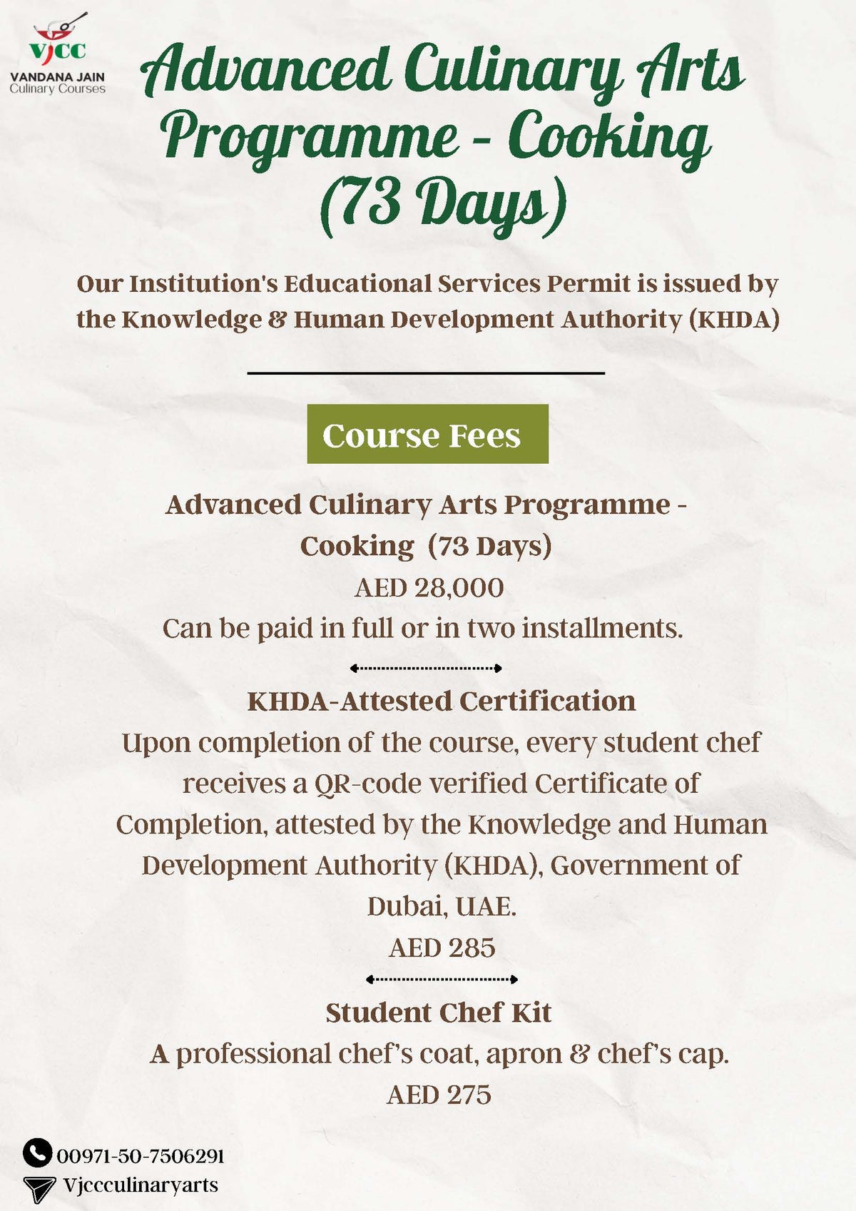 73 Day Advanced Culinary Arts Progamme-Cooking
