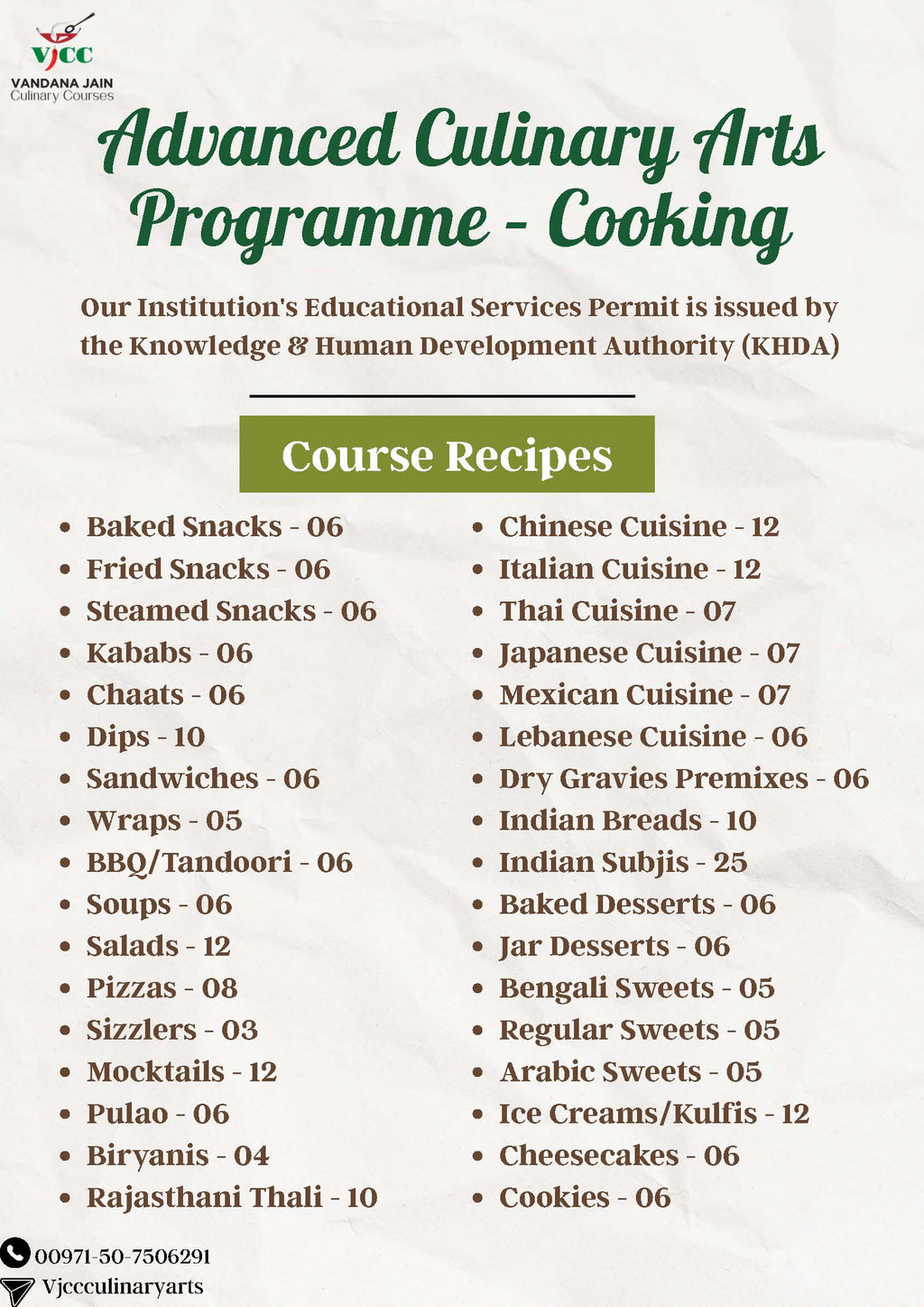 Advanced Culinary Arts Programme - Cooking (48-Day)