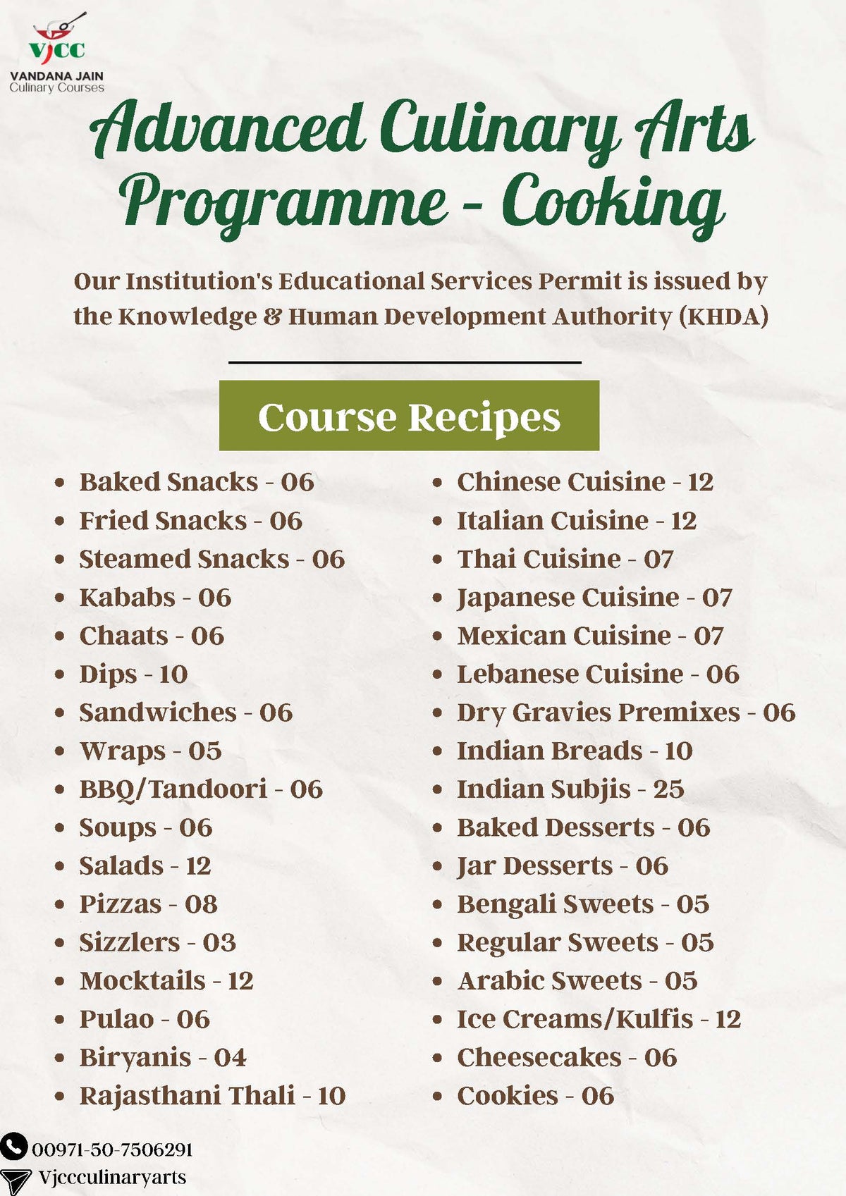 Advanced Culinary Arts Programme - Cooking (48-Day)