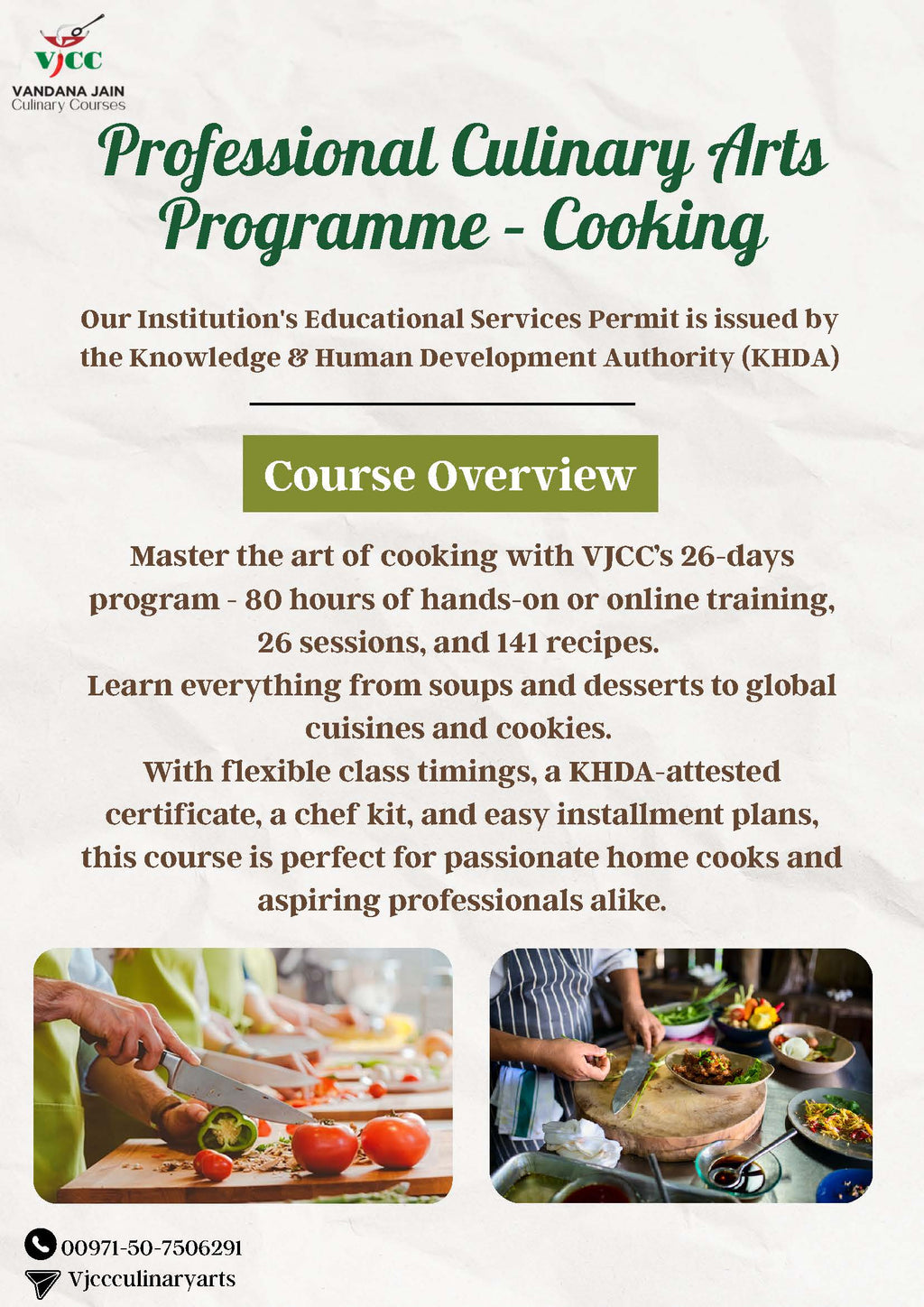 26 Day Culinary Arts Programme-Cooking