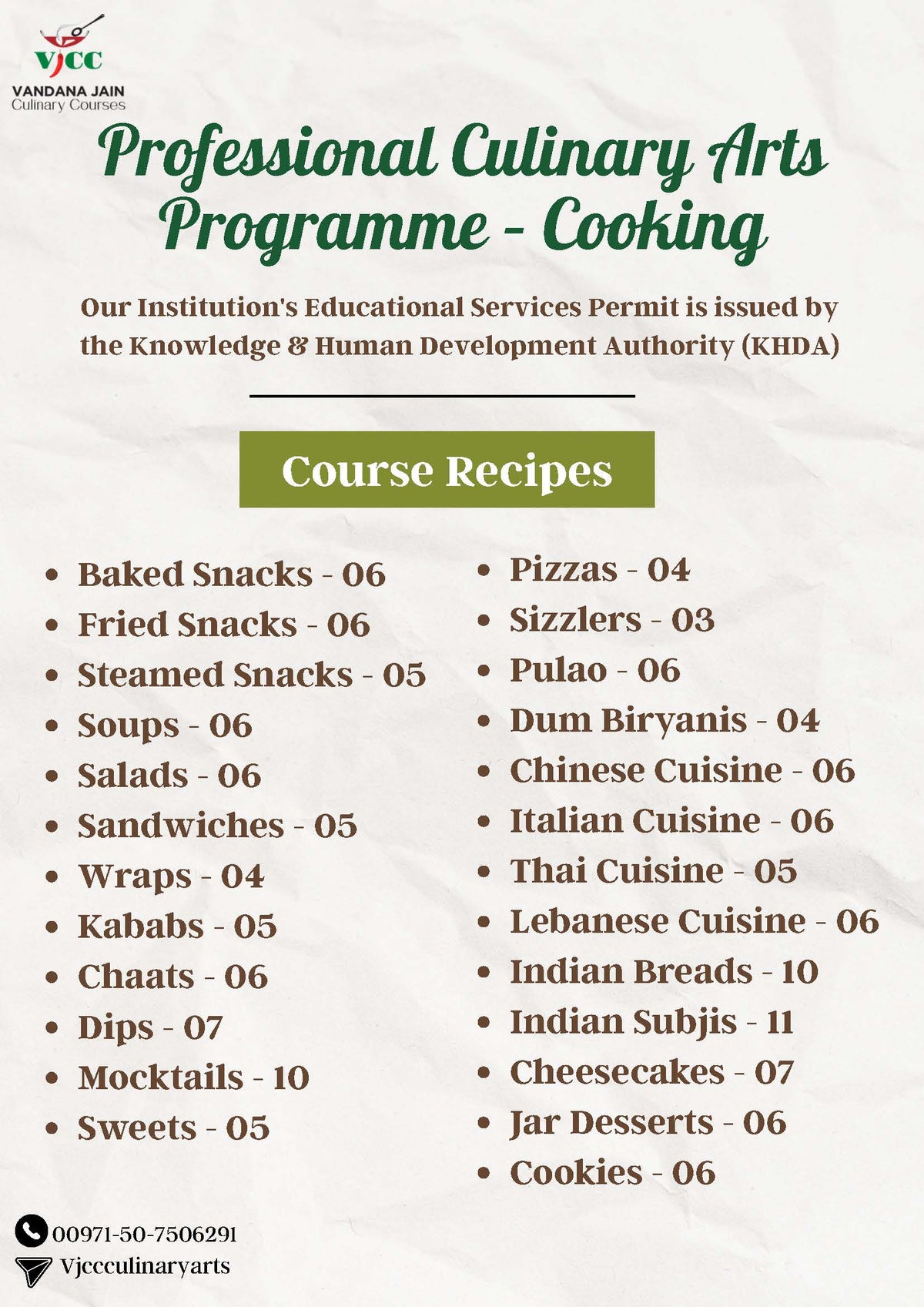 26 Day Culinary Arts Programme-Cooking