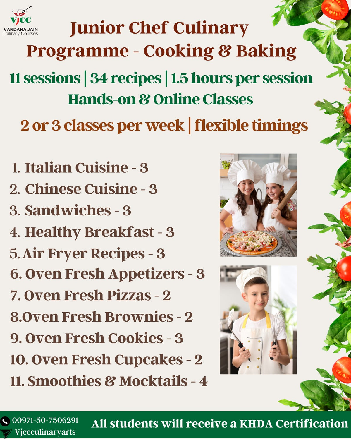 Junior Chef Culinary Programme - Cooking & Baking (11-Day)